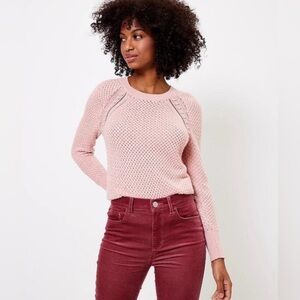 LOFT pink Knit Sweater 100%cotton
